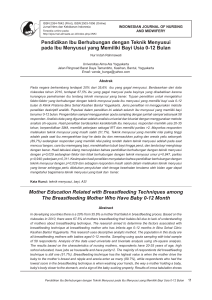 Pendidikan Ibu Berhubungan dengan Teknik Menyusui pada Ibu
