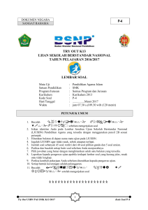 SOAL TRY OUT USBN PAI SMK K13 2017