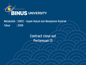 Contract close out Pertemuan 13