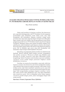 analisis strategi pemasaran pupuk petroganik pada pt. petrokimia