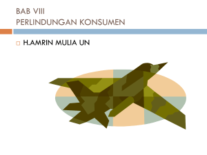 BAB VIII PERLINDUNGAN KONSUMEN