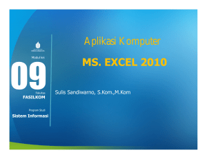 Aplikasi Komputer MS. EXCEL 2010