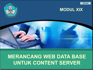 Merancang web data base untuk content server