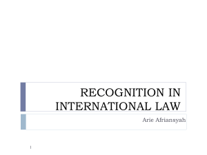 Recognition in International Law
