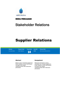 supplier relations - Universitas Mercu Buana