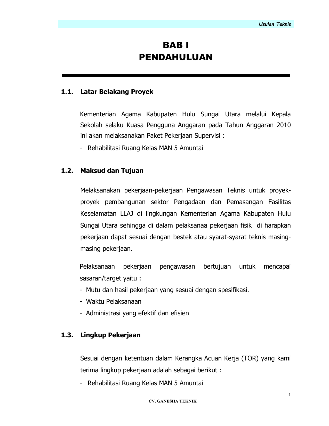 Konsultan Pengawas Contoh Laporan Harian Proyek Nusagates