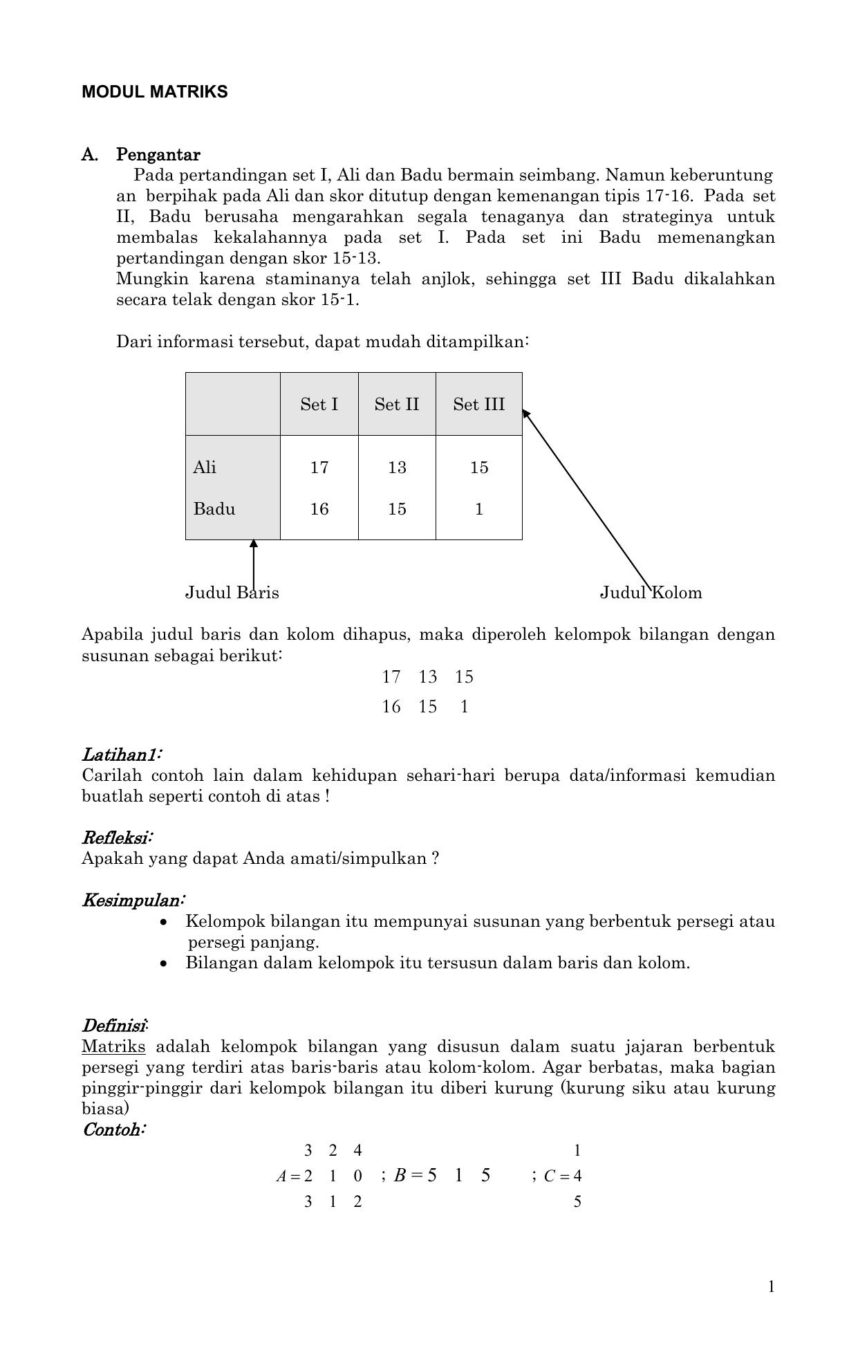 Soal Cerita Matriks