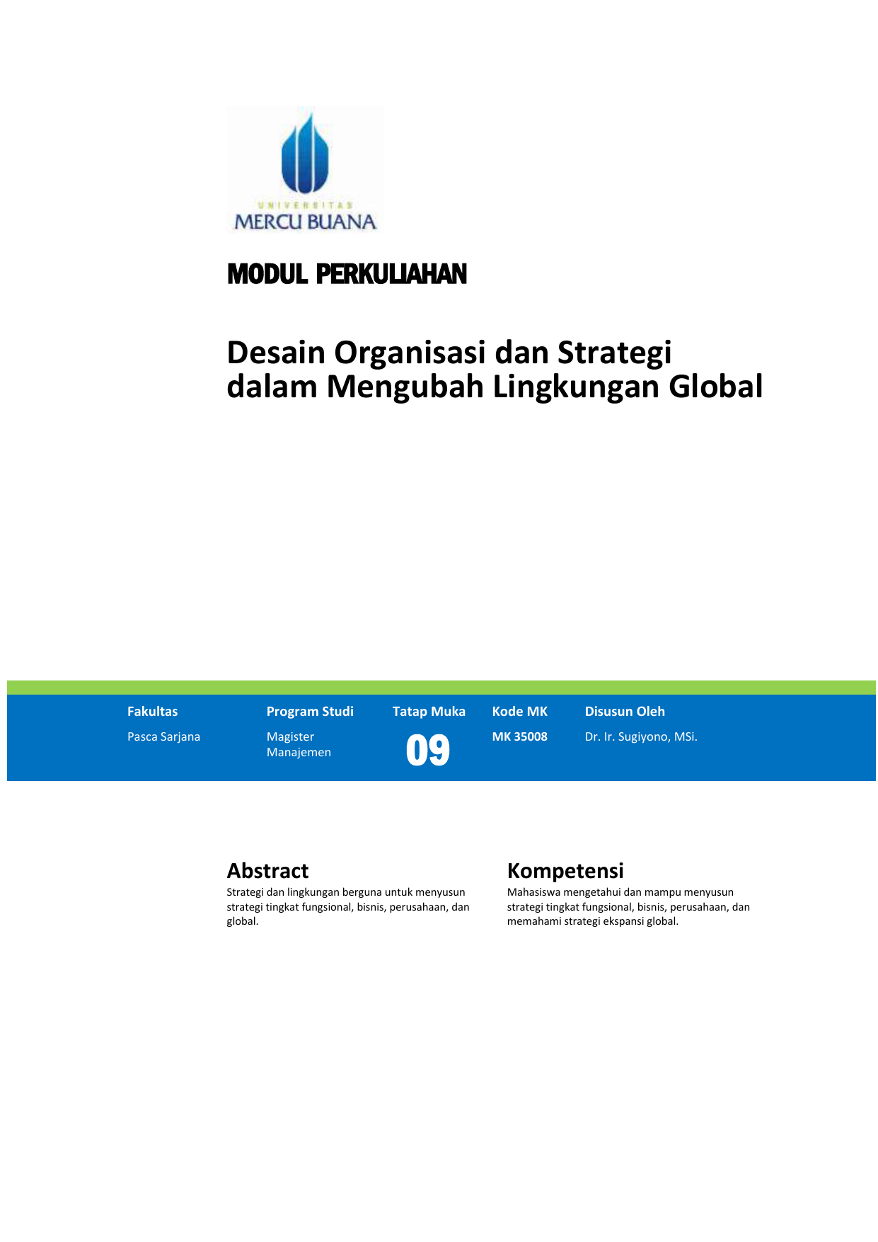 Desain Organisasi dan Strategi dalam Mengubah Lingkungan ...