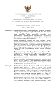 Peraturan Daerah Kabupaten Ketapang Nomor 12 Tahun 2012