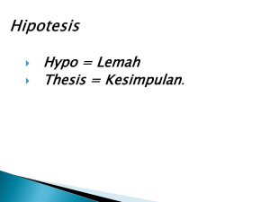 Hipotesis - Fh Unsri