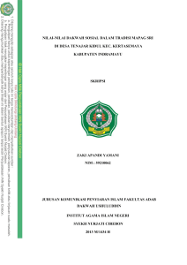 nilai-nilai dakwah sosial dalam tradisi mapag sri di desa tenajar