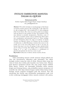 evolusi embrionik manusia dalam al-qur`an