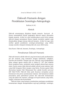 Dakwah Humanis dengan Pendekatan Sosiologis