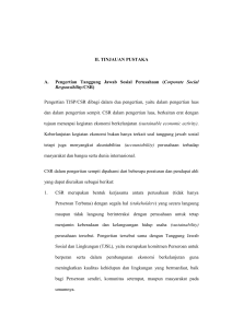 II. TINJAUAN PUSTAKA A. Pengertian Tanggung Jawab Sosial