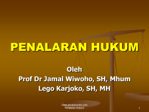 penalaran hukum - Prof. Dr. Jamal Wiwoho