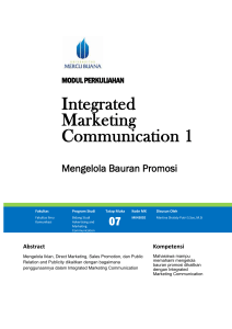 Modul Integrated Marketing Communication I
