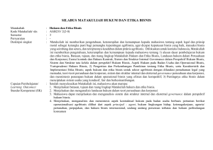 silabus matakuliah hukum dan etika bisnis