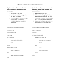 Algoritma Pengecekan Palindrom pada Kata atau Kalimat