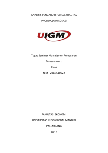 analisis pengaruh harga,kualitas