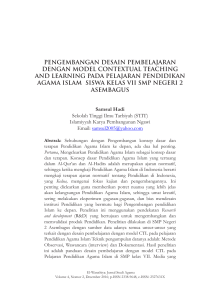 pengembangan desain pembelajaran dengan model contextual