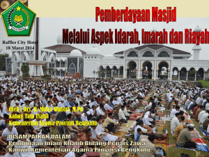 Pemberdayaan Masjid Melalui Aspek Idarah