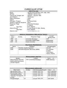 curriculum vitae - Universitas Brawijaya