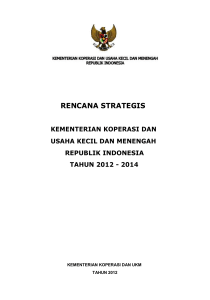 Rencana Strategis Kementerian Koperasi dan Usaha Kecil dan