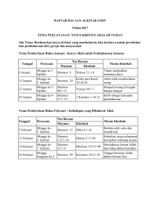 DAFTAR BACAAN ALKITAB GMIT Tahun 2017