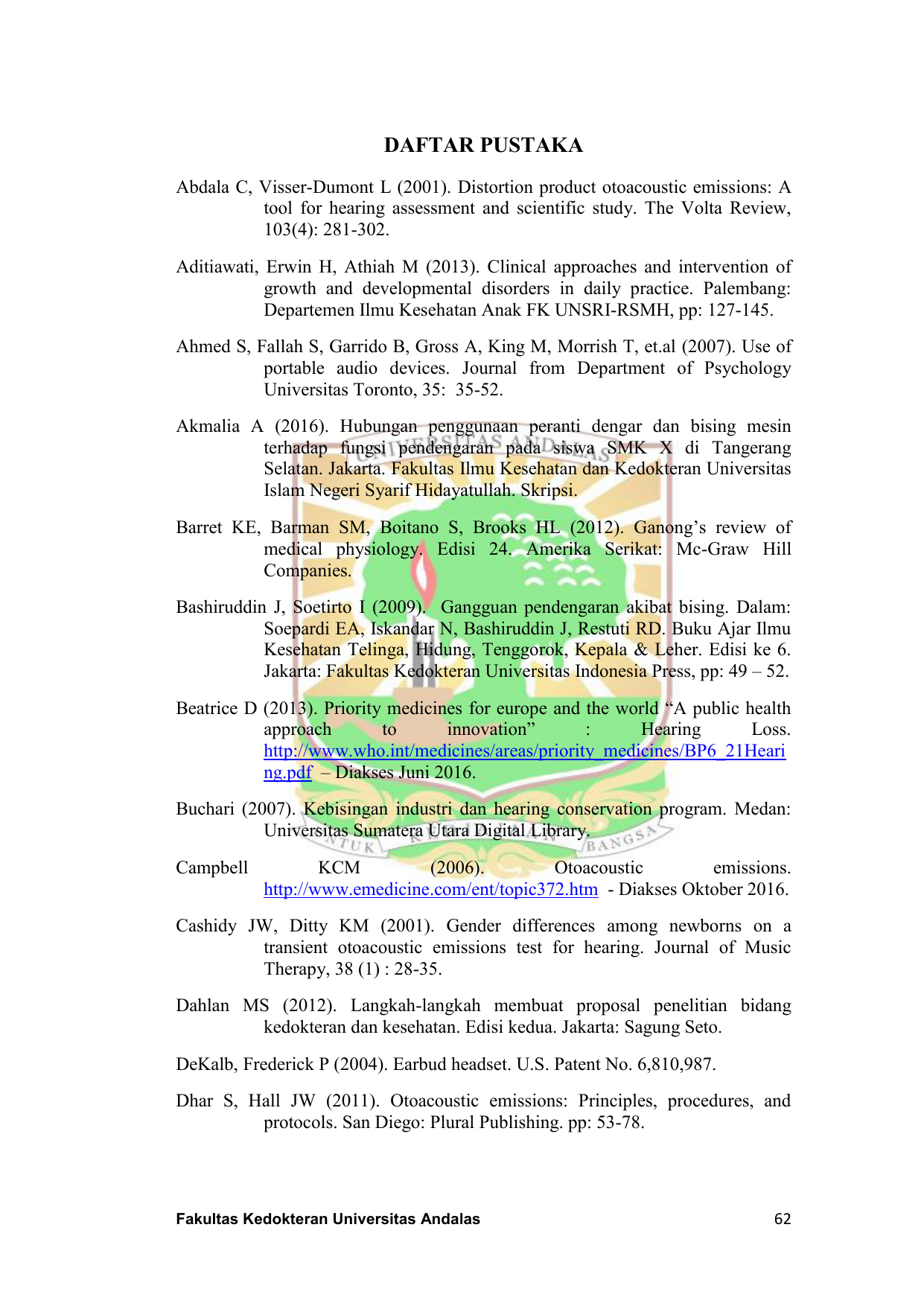 Daftar Pustaka Eskripsi Universitas Andalas