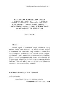 5 KANDUNGAN BUAH-BUAHAN DALAM ALQUR`AN: BUAH TIN