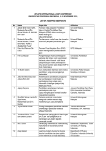 UPI-UPSI INTERNATIONAL JOINT CONFERENCE UNIVERSITAS