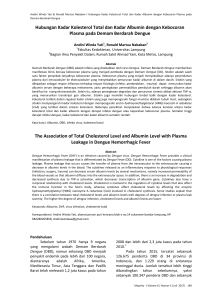 Hubungan Kadar Kolesterol Total dan Kadar Albumin