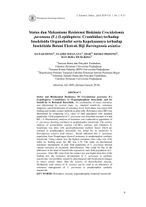 Status and biochemical resistance of Crocidolomia pavonana (F