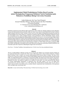 Implementasi Model Pembelajaran Problem Based