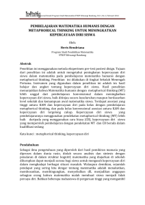 pembelajaran matematika humanis dengan metaphorical thinking