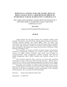 hubungan anemia pada ibu hamil dengan berat badan bayi lahir