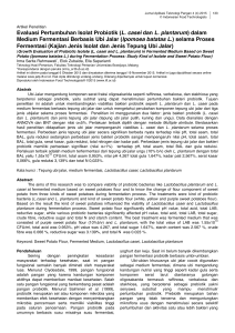 L. casei dan L. plantarum - Jurnal Aplikasi Teknologi Pangan