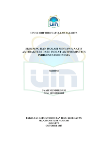 skrining dan isolasi senyawa aktif antibakteri dari