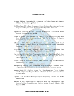 BAB I PENDAHULUAN A. Latar Belakang Masalah Diabetes melitus