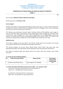 pembaruan database sekolah-sekolah anggota persetia form a