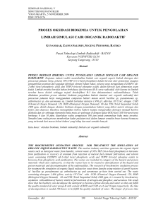 proses oksidasi biokimia untuk pengolahan limbah simulasi cair