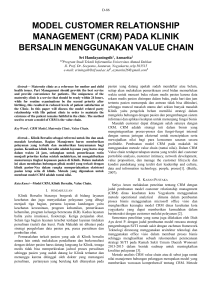 (crm) pada klinik bersalin menggunakan value chain