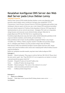 Kesalahan konfigurasi DNS Server dan Web Mail Server pada Linux