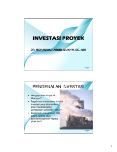 investasi proyek - Official Site of MOHAMMAD ABDUL MUKHYI