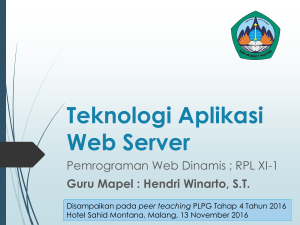 Teknologi Aplikasi Web Server