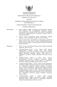 walikota bengkulu provinsi bengkulu peraturan daerah kota