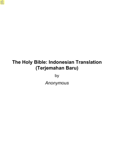 The Holy Bible: Indonesian Translation (Terjemahan Baru)