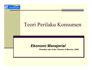 Teori Perilaku Konsumen