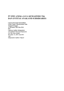 independent auditor`s report - PT Dwi Aneka Jaya Kemasindo