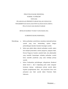 peraturan bank indonesia nomor: 9/19/pbi/2007 tentang